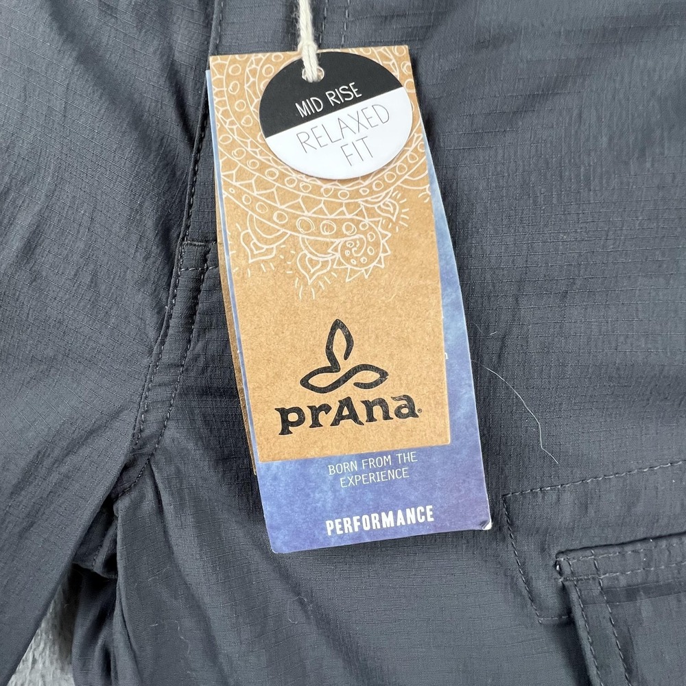 PrAna Sage Convertible Pants Womens 0 Gray Coal Hiking Travel Quick Dry Stretch - Picture 3 of 16